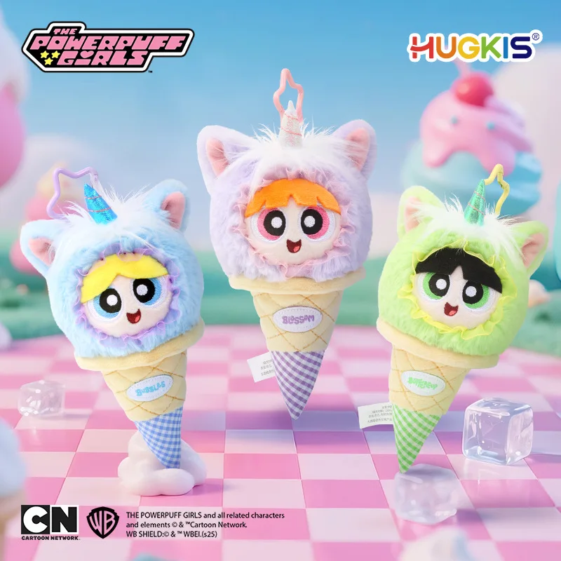 Фото HUGKIS Мягкая плюшевая игрушка-подвеска «Девочки-супергерои» Единорог с мороженым, 16 см, милый плюшевый кулон для сумки, декоративный подарок №3