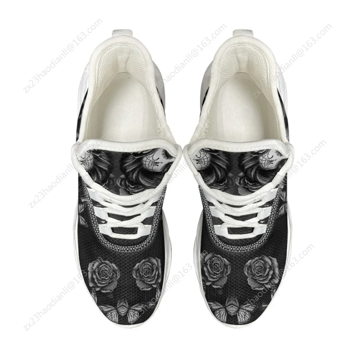 Кроссовки легкие на шнуровке готическая обувь с принтом черепа уличные