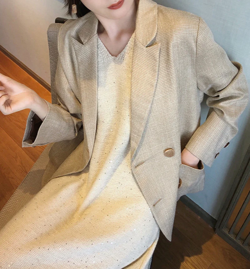 Office Blazers French Style Women Solid Colors Single Breasted Suits 2023 Spring Autumn New Fashion Commute Blazer with Button