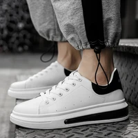 2022 spring and summer new mens casual white shoes comfortable and breathable muffin thick soled air cushion board shoes