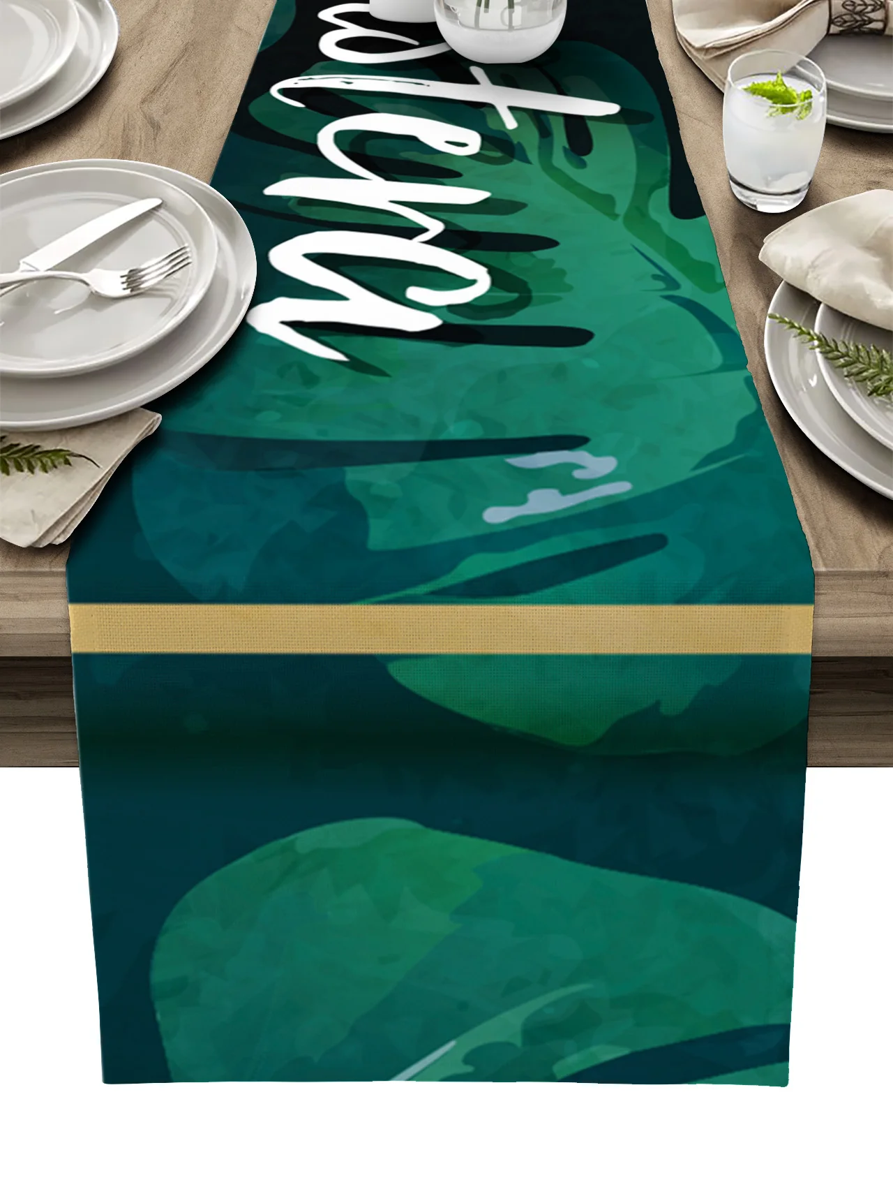 

Скатерть с принтом в виде черных букв для обеденного стола, кухни, гостиной