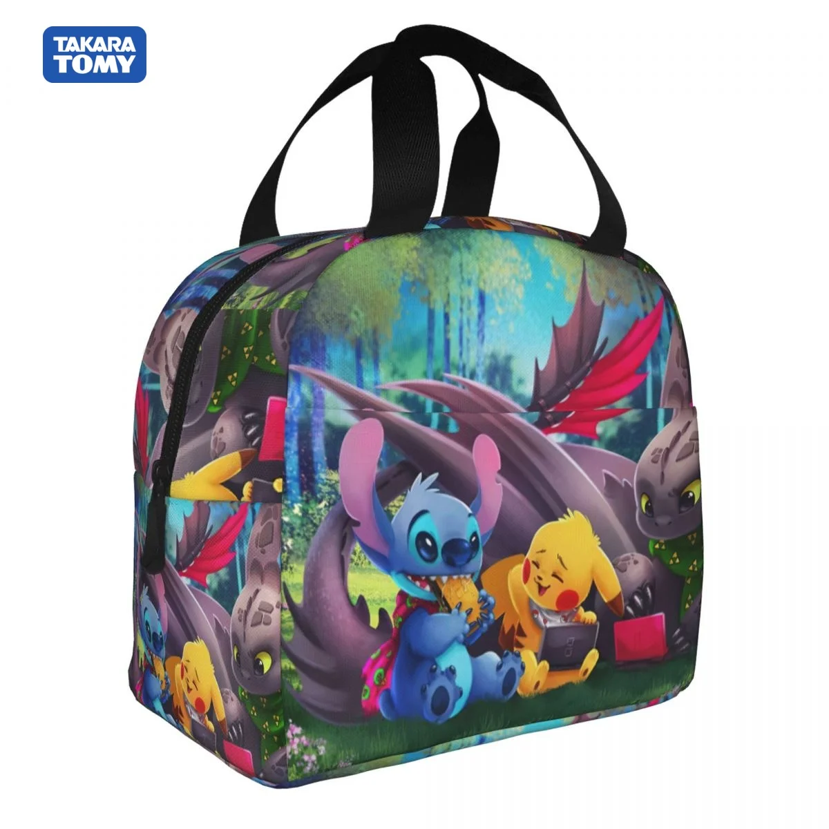 

TAKARA TOMY Anime Pokemon Pikachu Lunch Bag for School Kids Office Sac Lunch Portable Thermal Cooler Lunch Box Handbag Gift