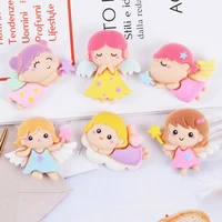 10 pcs cute angel brooch slime fluffy charms resin accessories diy necklace decoration mobile phone case accessories