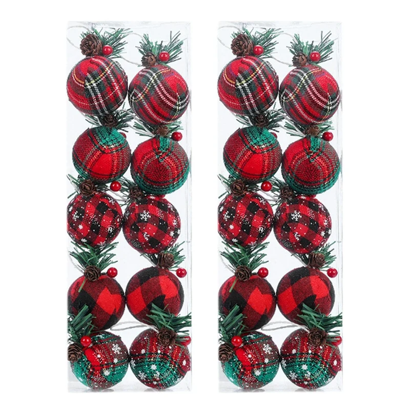 

2Box Christmas Tree Decor Ball Hanging Decor Festival Hanging Ball Christmas Balls Ornaments With Hanging Rope 5CM