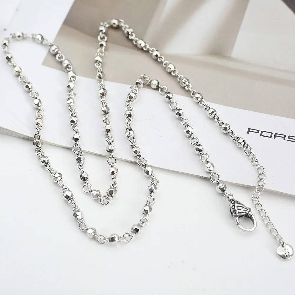 

Men's and women's retro old light luxury simple laser bead necklace