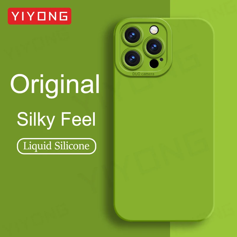 Фото Чехол YIYONG Luxury Silky Feel Liquid Silicone Soft Cover для iPhone 16e 16 Pro Max iPhone 16 Plus 16+ Чехлы для телефонов №3