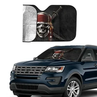 3d print cool pirate skull car windshield sunshade universal fit car accessories interior compatible for suv