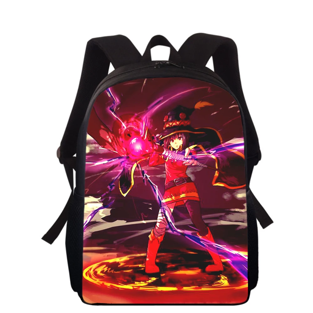 Konosuba Megumin cute Anime 15” 3D Print Kids Backpack Primary School Bags for Boys Girls Back Pack Students School Book Bags