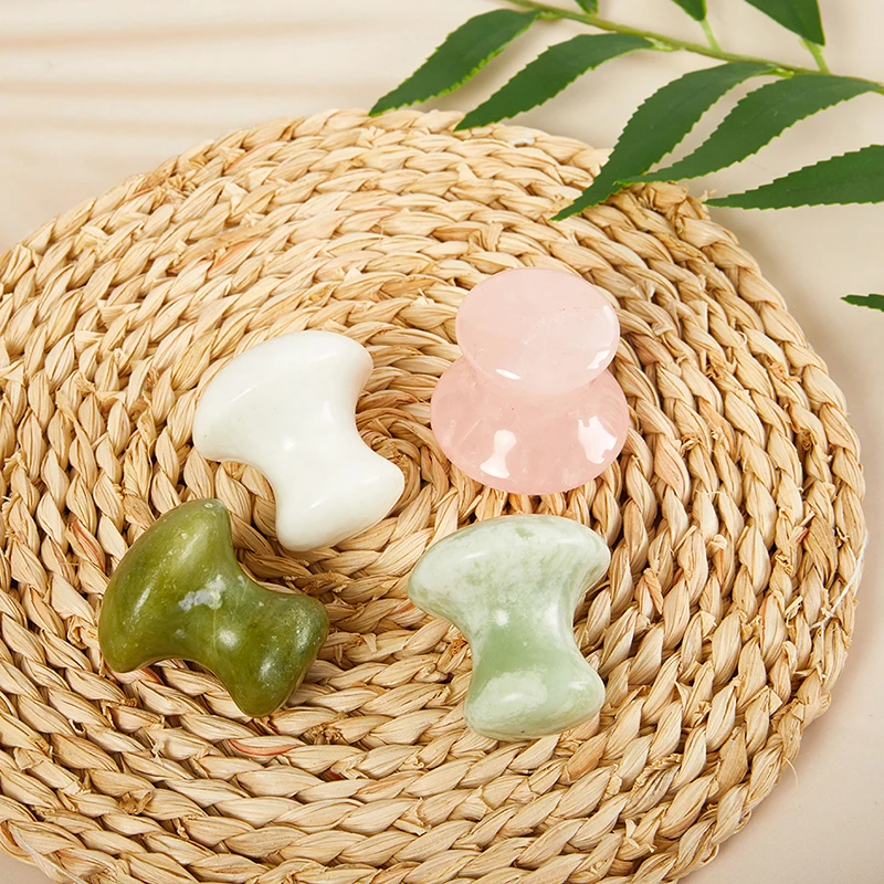 

1Pc Jade Mushroom Facial Massager Gua Sha Tool Natural Quartz Gouache Scraper Skin Care Massage Tools