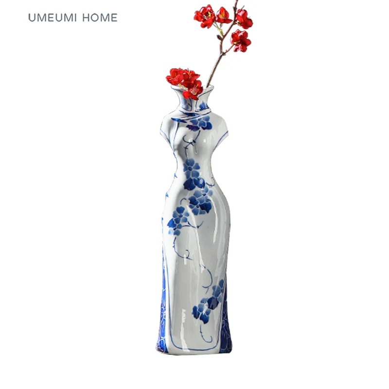 Креативная сине-белая фотография ваза в китайском стиле синее украшение для дома