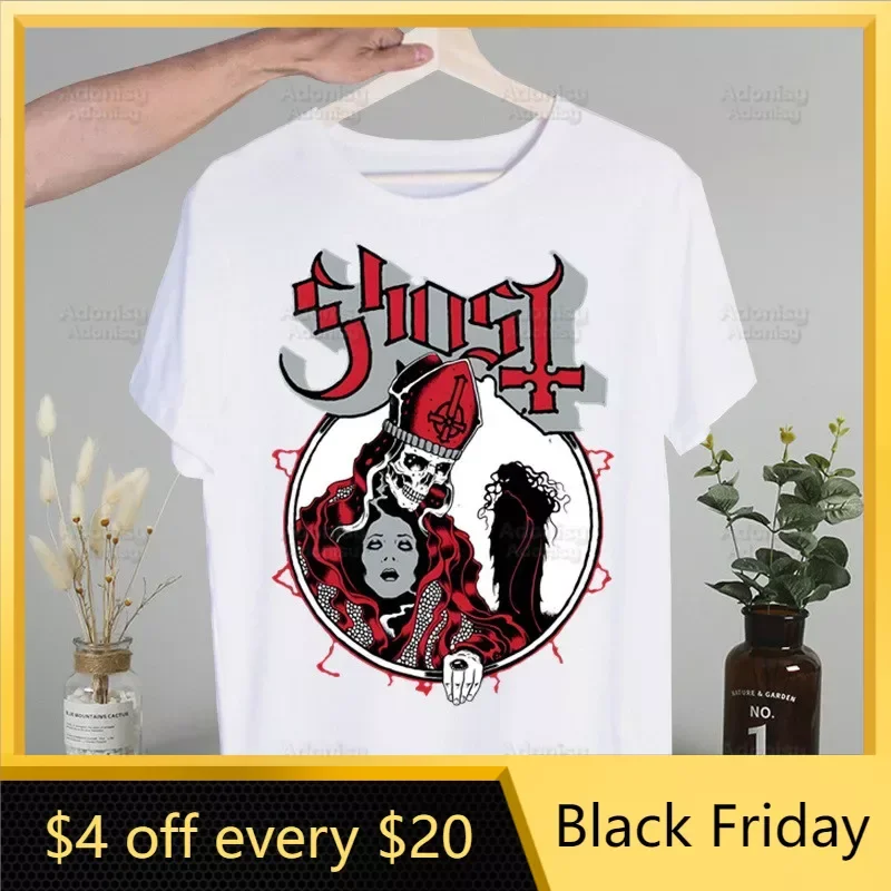 

Мужская футболка с принтом Ghost Band, Повседневная футболка с коротким рукавом,