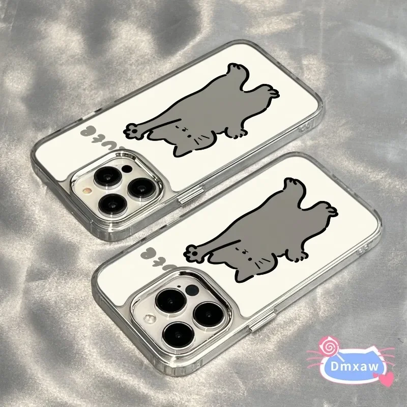 Для Vivo Y28 Y27 Y22S Y21E Y21A Y21T Y56 Y53S Y36 Y35 Y35M Plus Y33T Y33E Y32 Y31 Y30 Чехол для телефона Mirror Cat lating Cover