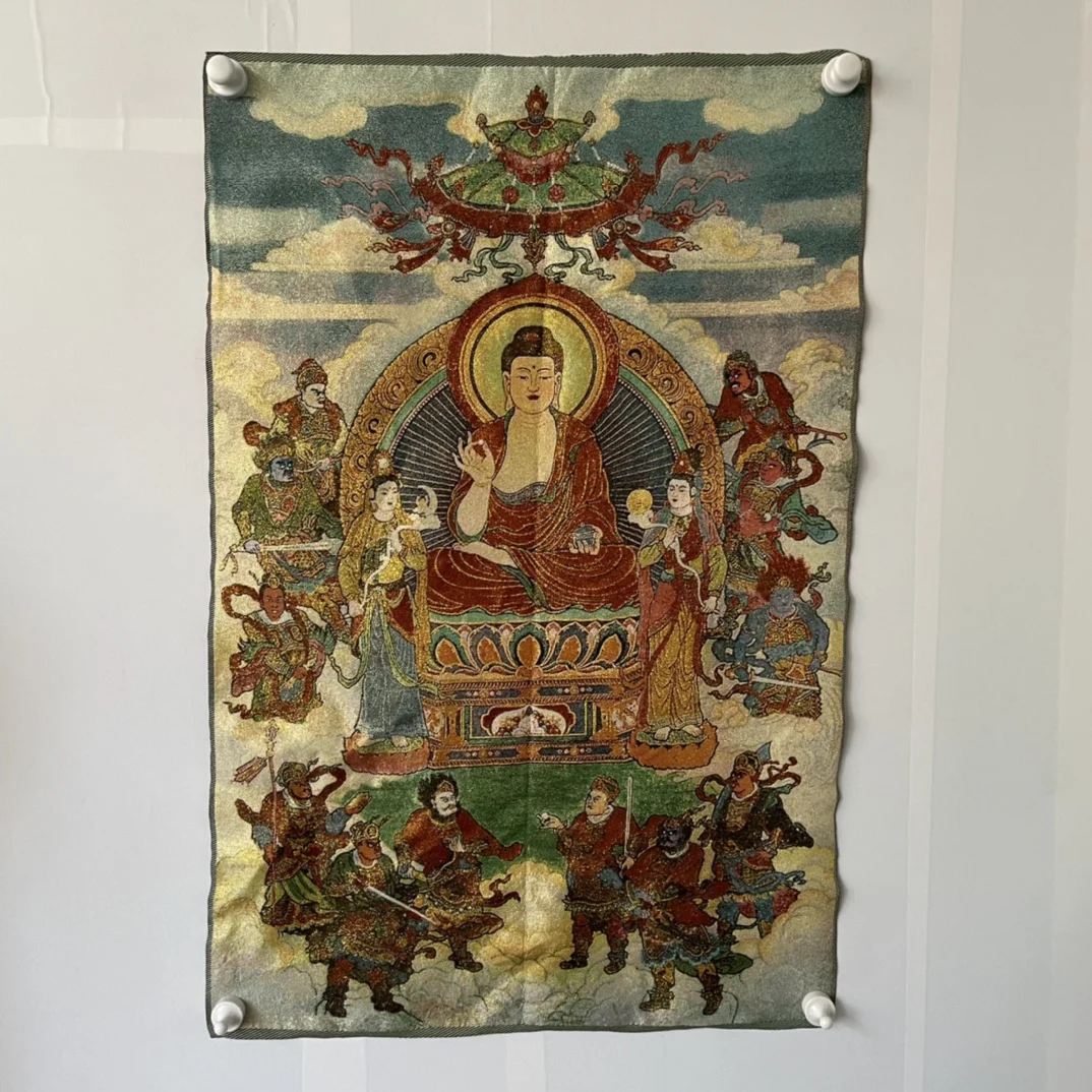

Тибетский Будда Непал, портрет танка из парчи, шелковая вышивка Sakyamuni и twelve, медицинская вилка вышивка танка
