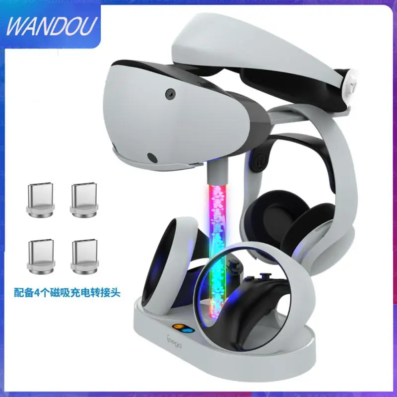 

Accessories For Ps5 Vr 2 Charging Stand Handle Magnetic Absorption Rainbow Vr2 Charger For Ps Vr2 Can Store Glasses Headset