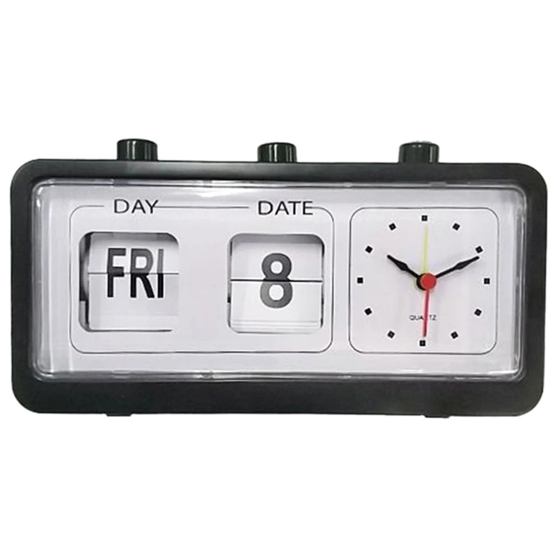Novelty Flip Clock Desktop Digital Clock With Calendar Clock Home Decor Retro Decor