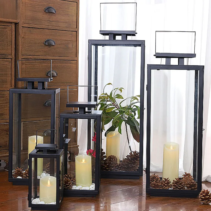 Black Vintage Home Decor Oriental Scented Candlestick Lantern Decoracion Hogar Home Decor