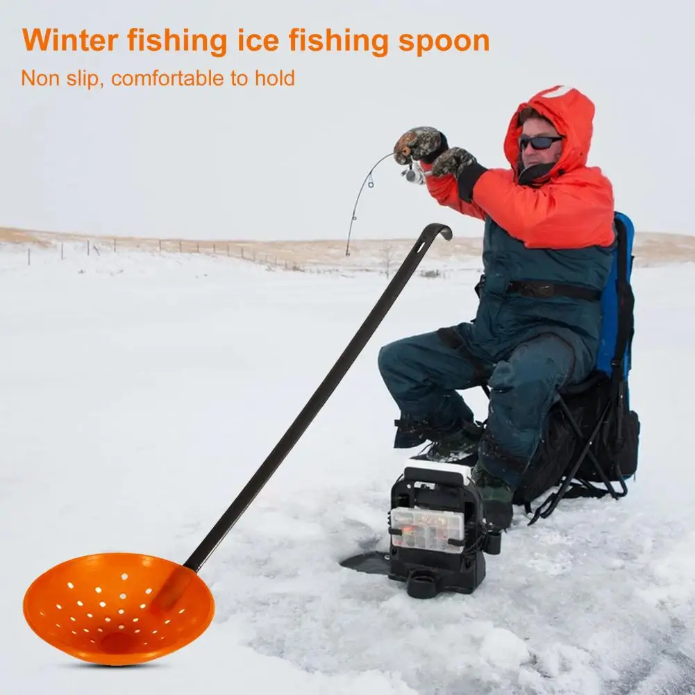 

Ice Fishing Strainer Versatile Hanging Handle Design Fishing Tool Solid Non-Broken Ice Fishing Skimmer for Angling