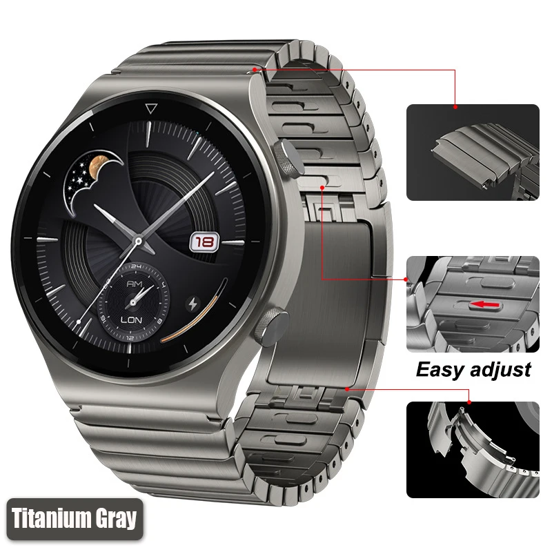 Браслет для часов Huawei Watch 3 / GT 2 Pro 46 мм/GT браслет из нержавеющей стали серого цвета