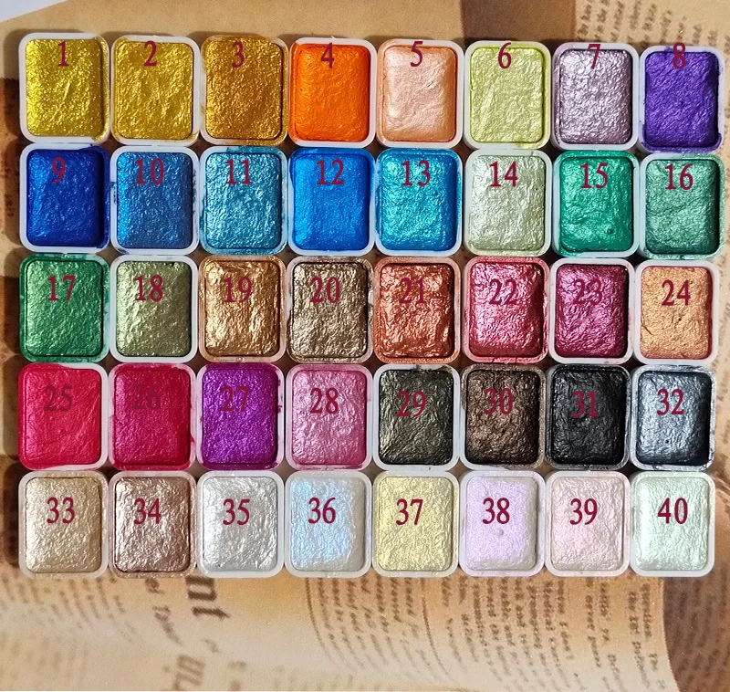 

40 color nail art solid pearlescent watercolor solid pearlescent watercolor pigment powder nail powder nails art mermaid nail
