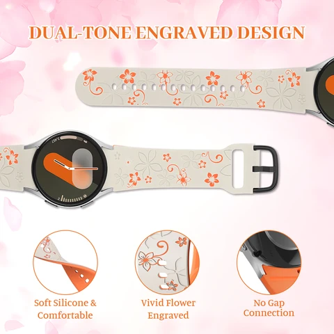 Силиконовый ремешок CRESTED для Samsung Galaxy Watch 7 FE/6 4 Classic/5 Pro 45