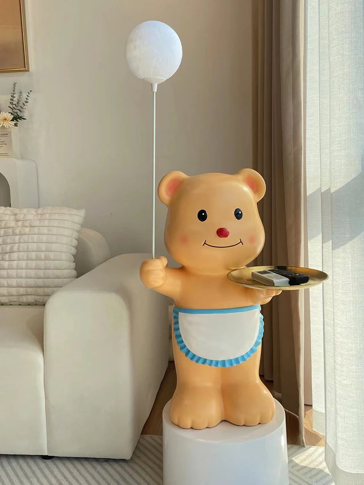 Скульптура милый фартук медведь украшение для пола копилка звук гостиная ТВ-шкаф