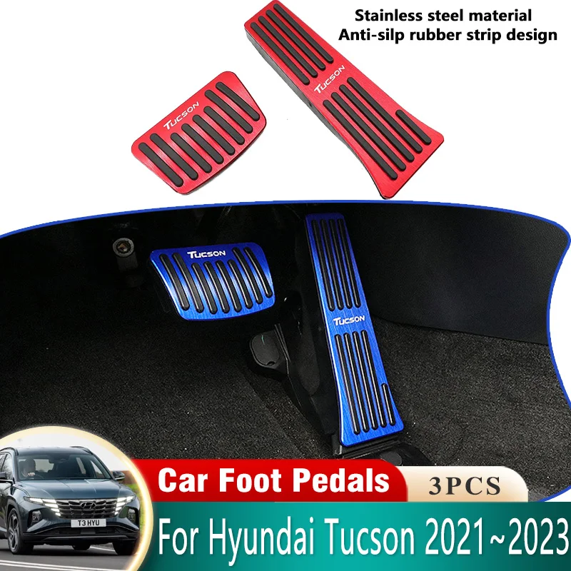 

Автомобильная подушка для педали для Hyundai Tucson NX4 аксессуары 2022 2023 2021 нержавеющая сталь тормоз нескользящий без сверления восстанавливающая ...