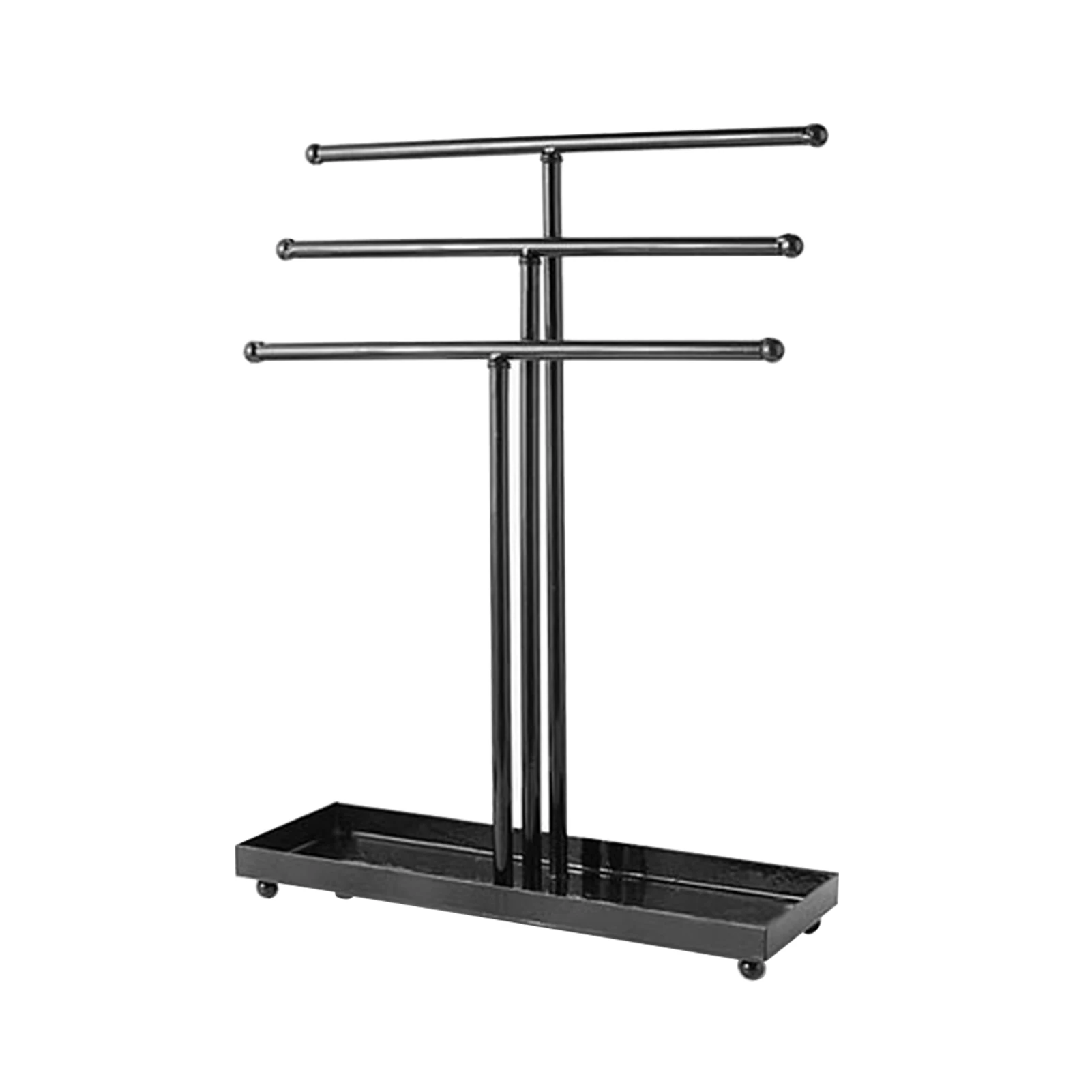 

3 Tiered Necklace Holder Pendant Bracelet Tabletop Jewelry Display Stand Organizer Iron Black White Necklace Stand Display Rack