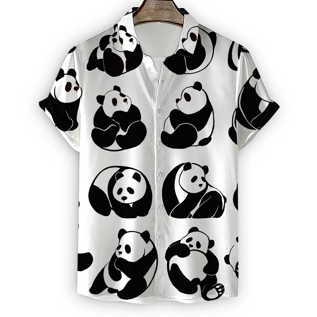 Men's Summer Shirt 3D Printed Pattern Short Sleeved Fashionable Lapel Single Breasted Clothes 2023 Men's Street Clothing