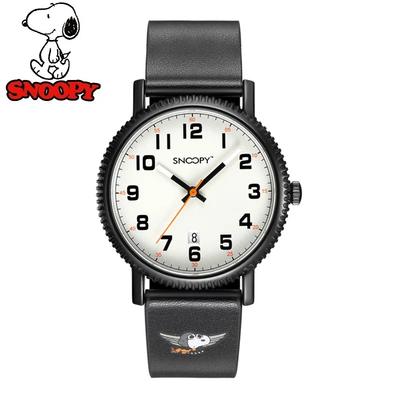 

Snoopy Original Mens Sport Fashion Casual Japan Miyota Quartz Wristwatches Date Calendar Boys Youth Teenage Student Gift Clock