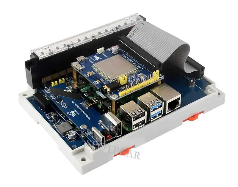 Фото Плата расширения Raspberry Pi 4B 5 Industrial с изолированными интерфейсами RS232, RS485, CAN, CANFD и корпусом №4