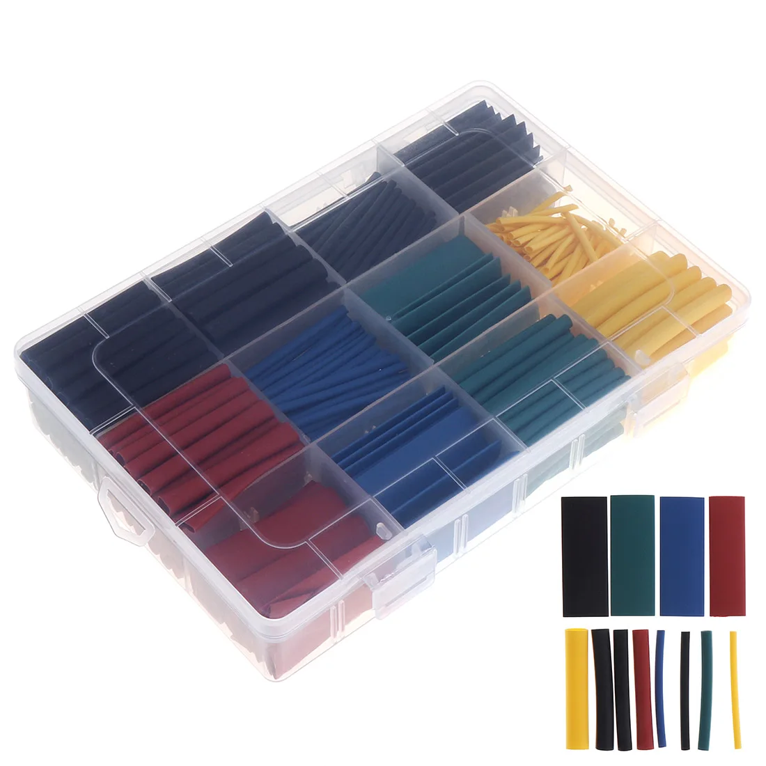 

530pcs/set Heat Shrink Tubing Insulation Shrinkable Tube Assortment Electronic Polyolefin Ratio 2:1 Wrap Wire Cable Sleeve Kits