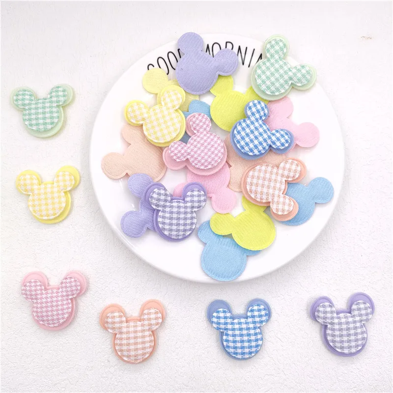 

40 шт./лот 4 см сетчатая двухслойная подкладка для мыши аппликации «сделай сам» детские головные уборы ручной работы аксессуары для одежды на...