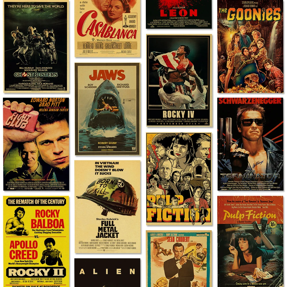 

Classic Movie Poster Old Film Series Kraft Paper Posters DIY Vintage Home Room Bar Cafe Cinema Decor Aesthetic Art Wall Painting