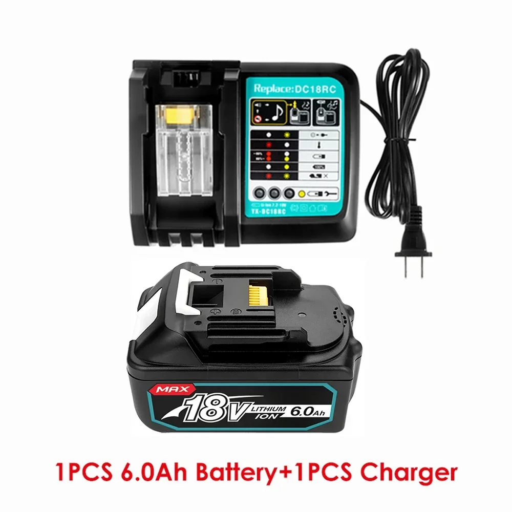 Последняя обновленная литий-ионная аккумуляторная батарея BL1860 18 В 6000 мАч для