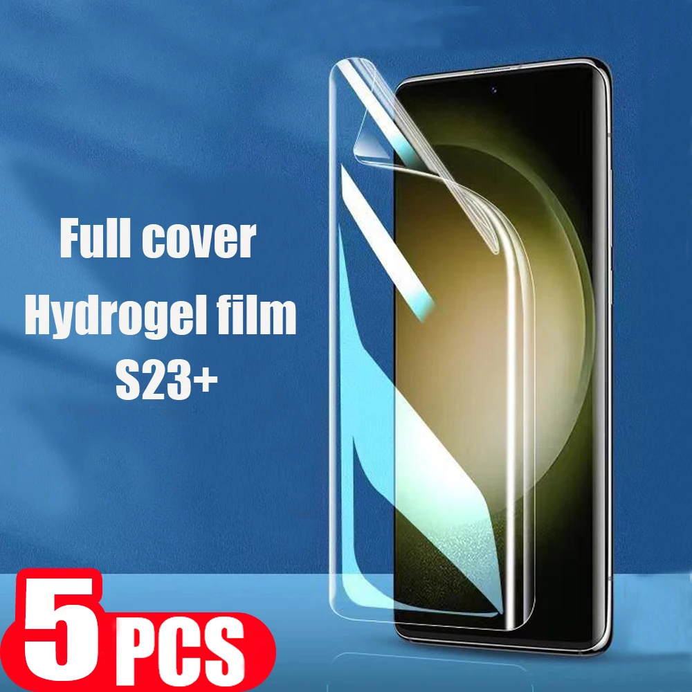 

5Pcs 9D full cover For Samsung Galaxy S23 Ultra Hydrogel film S22 5G S21 S20 S10 plus lite S10E phone screen protector Not Glass
