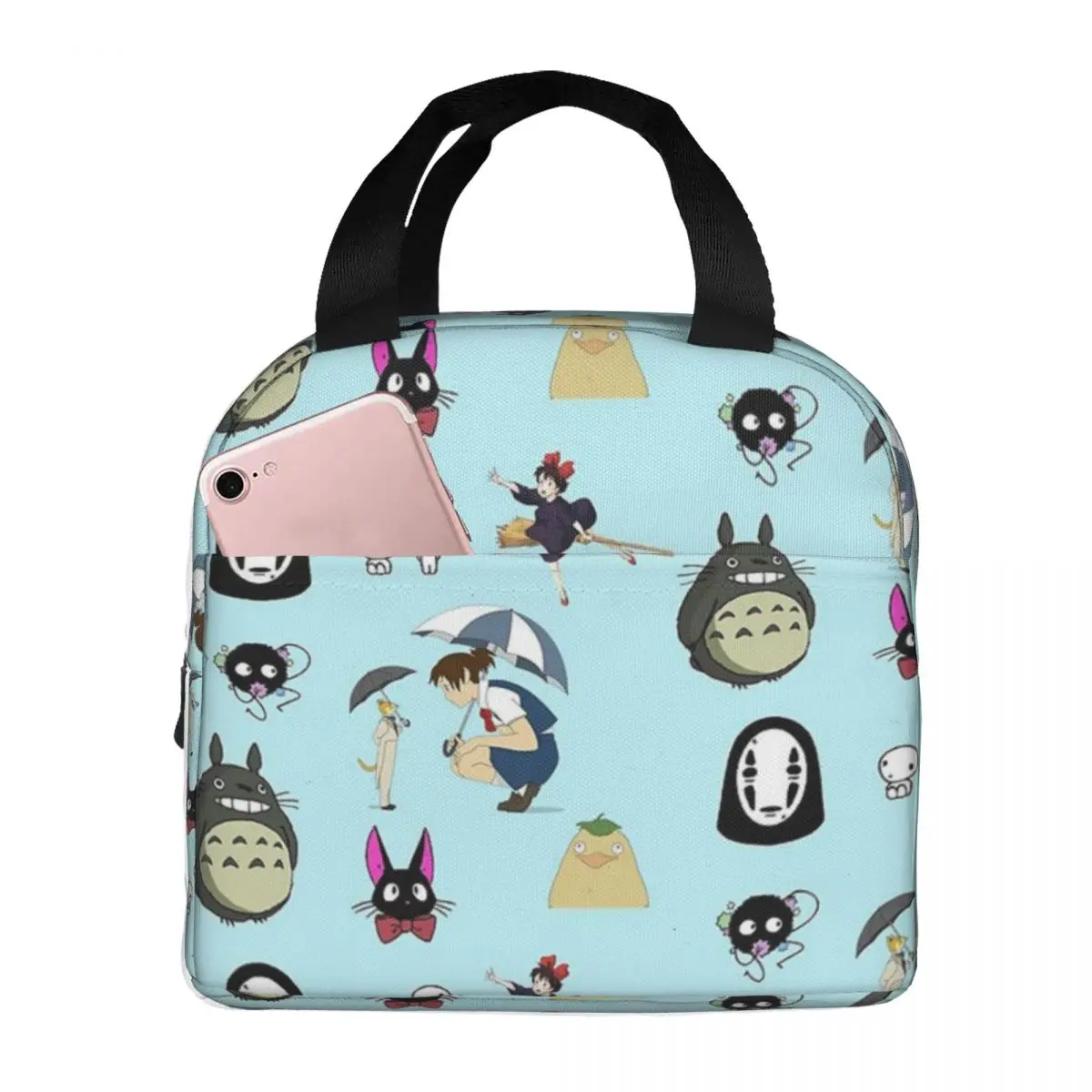 Lunch Bag for Men Women Studio Ghibli Spirited Away Insulated Cooler Portable Picnic Oxford Lunch Box Food Storage Bags