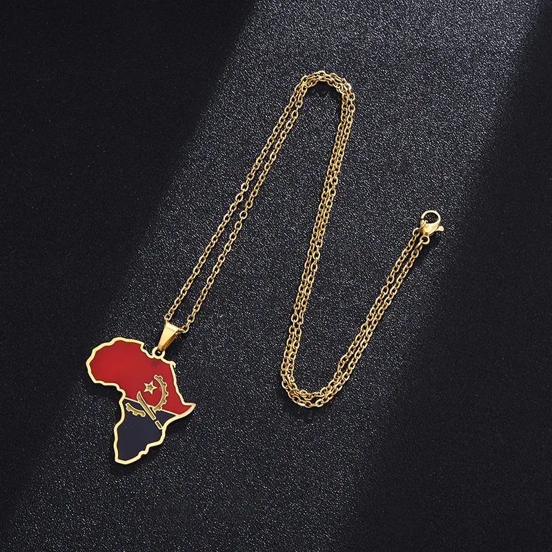 Африка Карта кулон ожерелье для мужчин женщин Нигерия Конго цепи ожерелья из