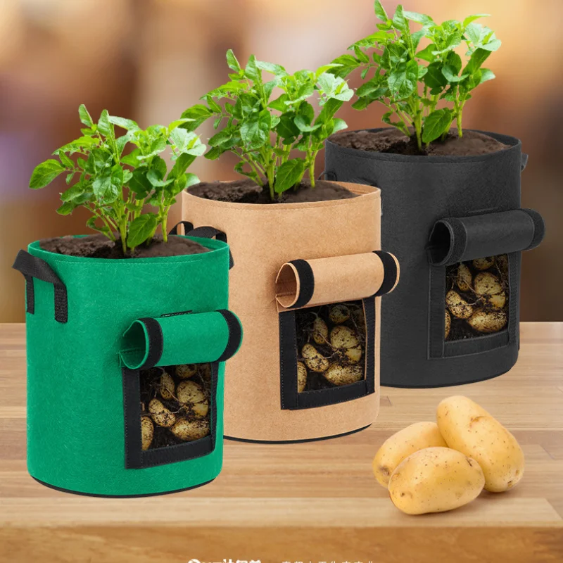 

Felt Plant Bag Green Cultivation Thickened Planting Sack Non-Woven Fabric Root Control Bag Potato Bags