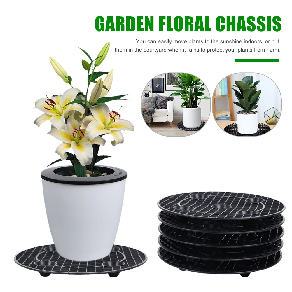 

Garden Floral Chassis Potted Plant Seedling and Root Control Device Chassis Flower Seedling Tray 6Pcs for Indoor Outdoor Plant