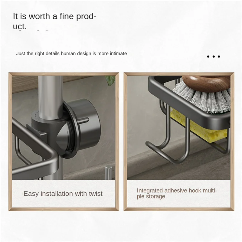 Кухонное пространство алюминиевая сушилка для раковины губка стеллаж хранения