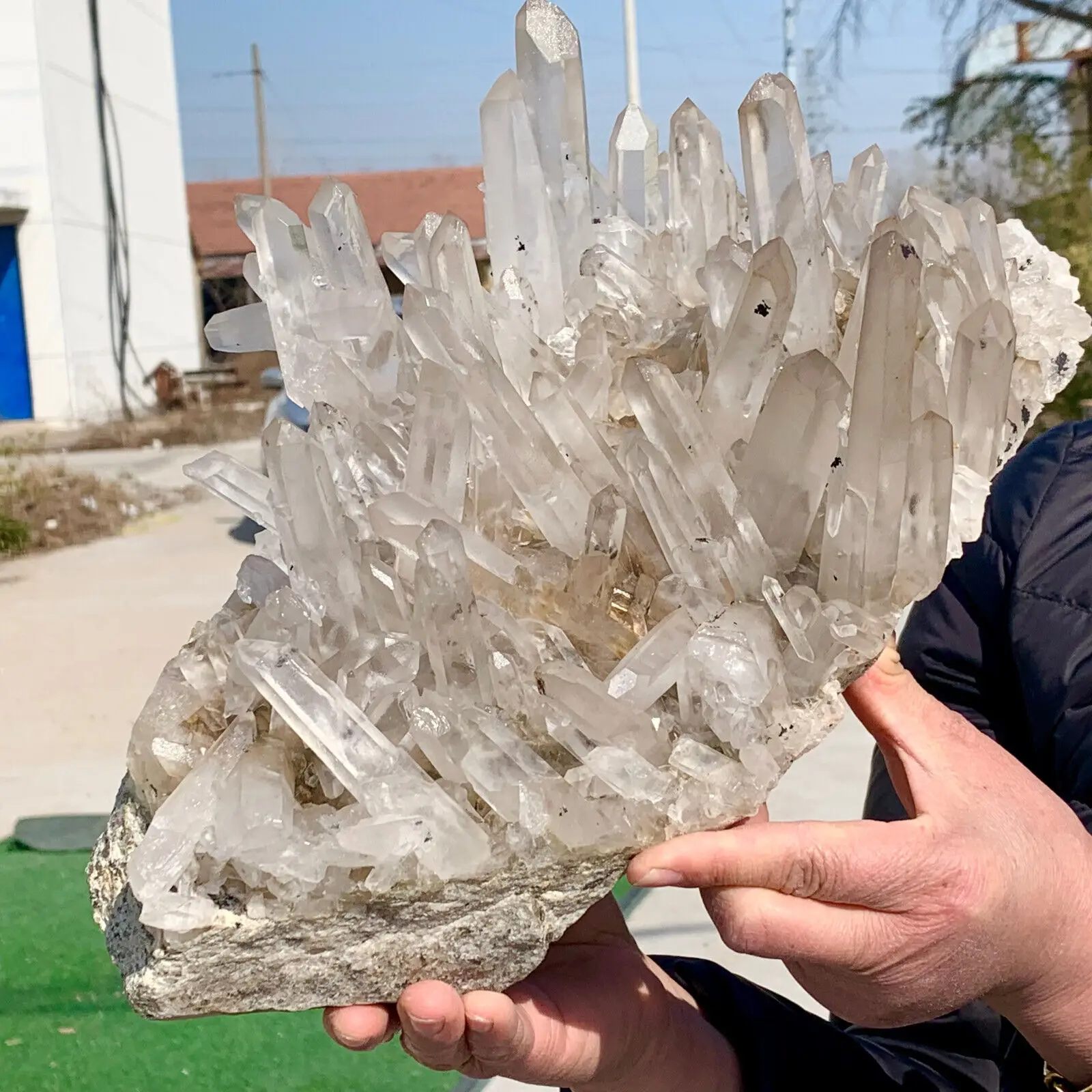 

Natural Rare White Quartz Crystal Cluster Mineral Specimen Healing 8-8.5kg