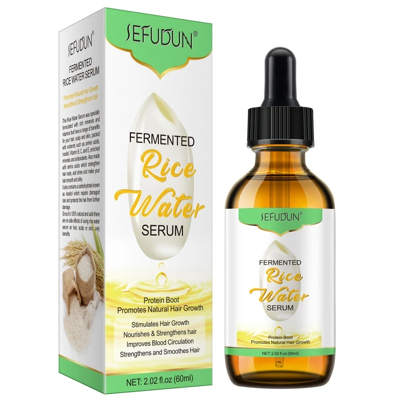 

SEFUDUN Rice Water Serum for Stronger Thicker Longer Hair Moisturizer Hair Growth Oil Dry Damaged Hair Loss Treatments