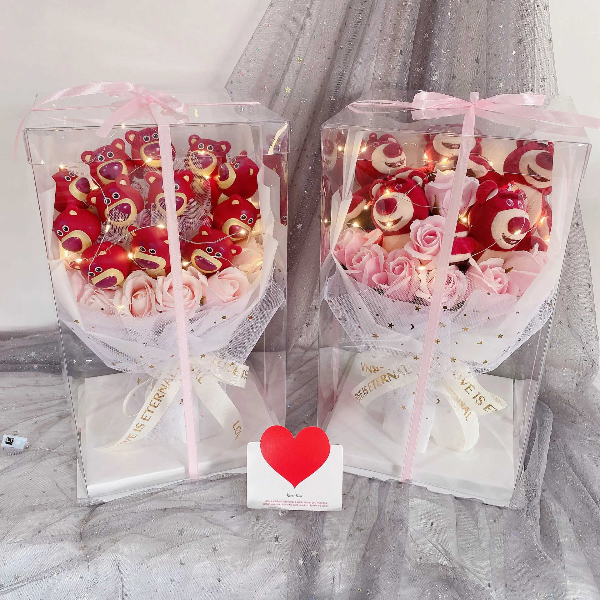 

Клубничный медведь, цветочный букет, звезда, делью, лингна Белль, кукла, цветочный букет, мультяшный подарок для девушки на день рождения