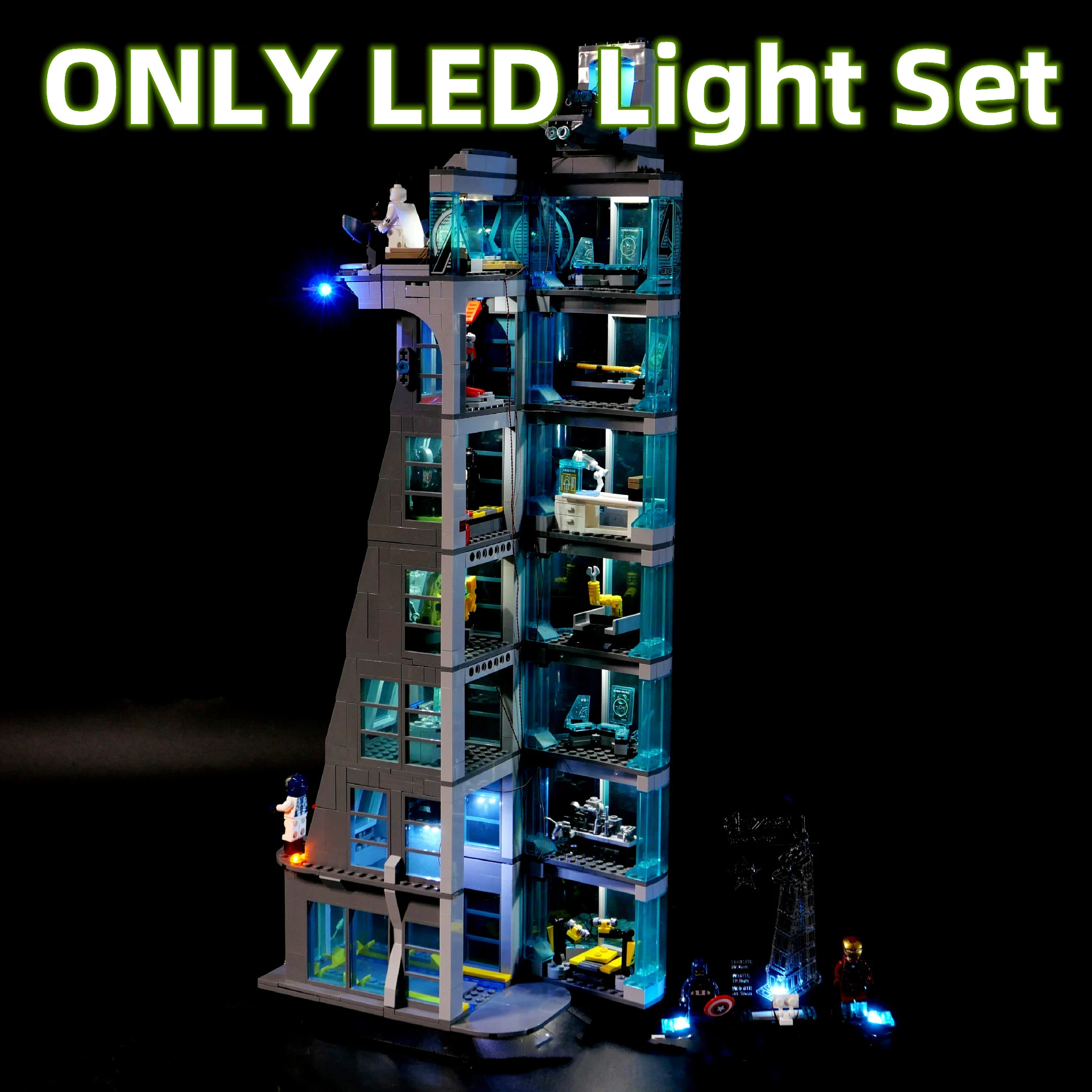 В наличии, технические характеристики, набор для строительных блоков AvengersS Tower Battle, совместимый с LEGO 76166, аксессуары, кирпичи, игрушки