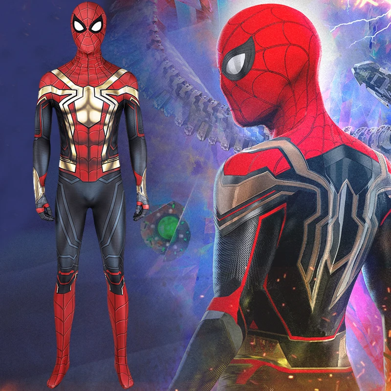 

Костюм супергероя Marvel, костюм Человека-паука, костюм Человека-паука без дороги для дома Питера Паркера, костюм для косплея, комбинезон, кост...