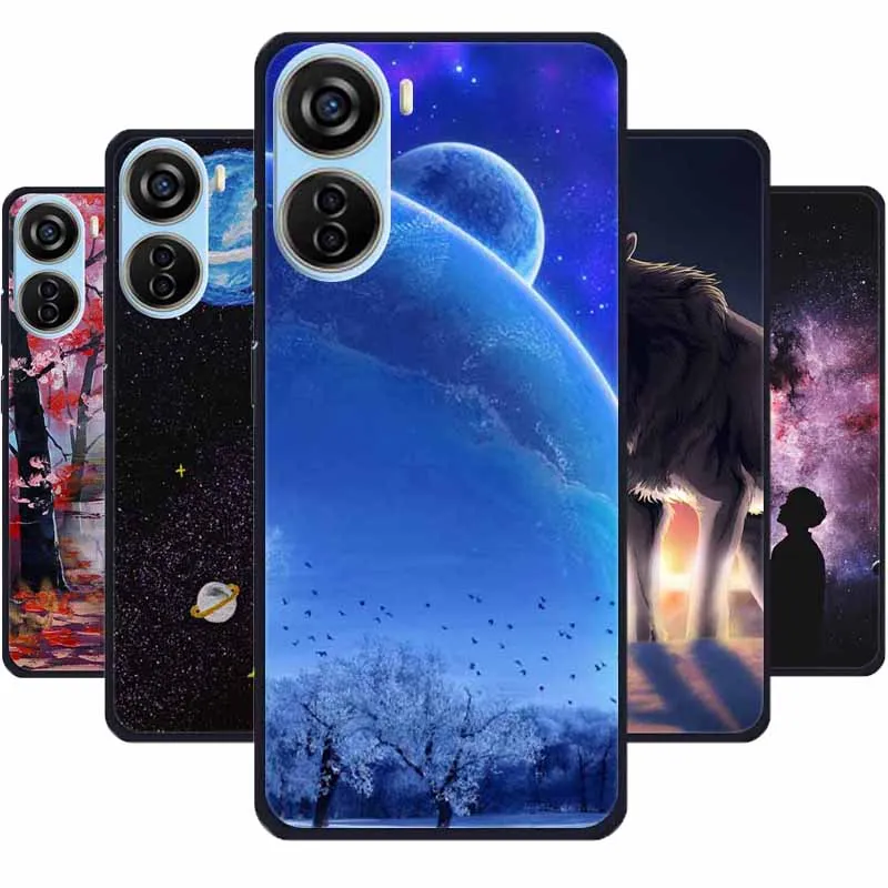 Крутой силиконовый чехол для ZTE Blade V40 модная мягкая задняя крышка с рисунком