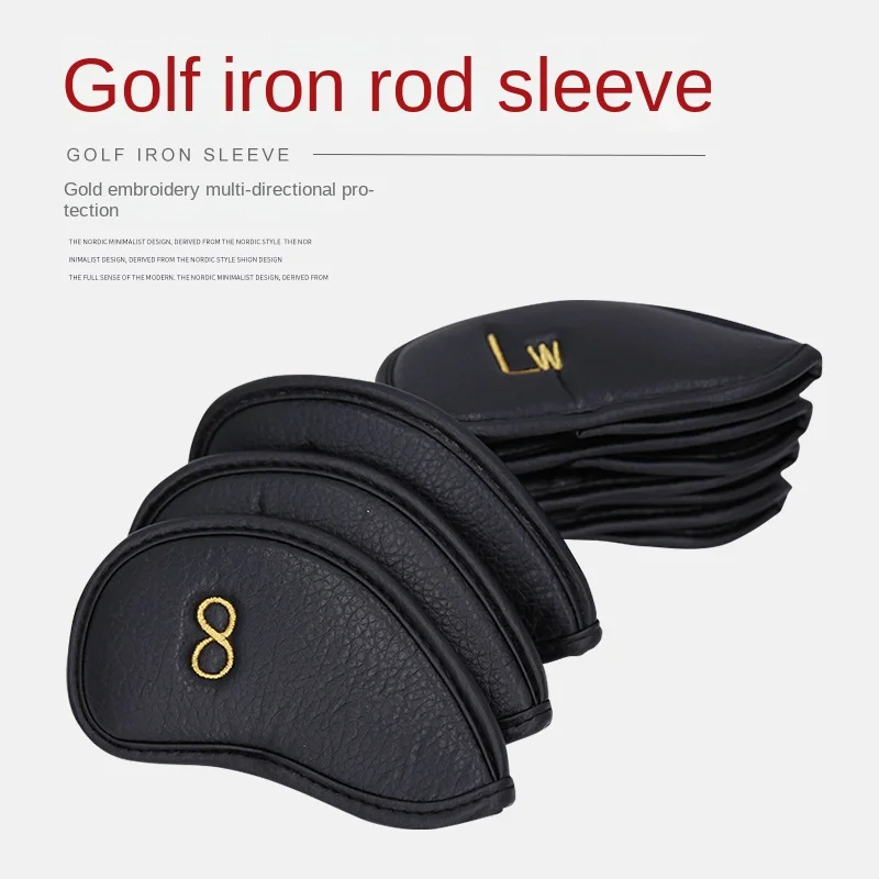 

1Pcs PU Leather Golf Iron Rod Sleeve Thickened Protective Cover Velcro Golf Supplies Accessories Golf Accessories