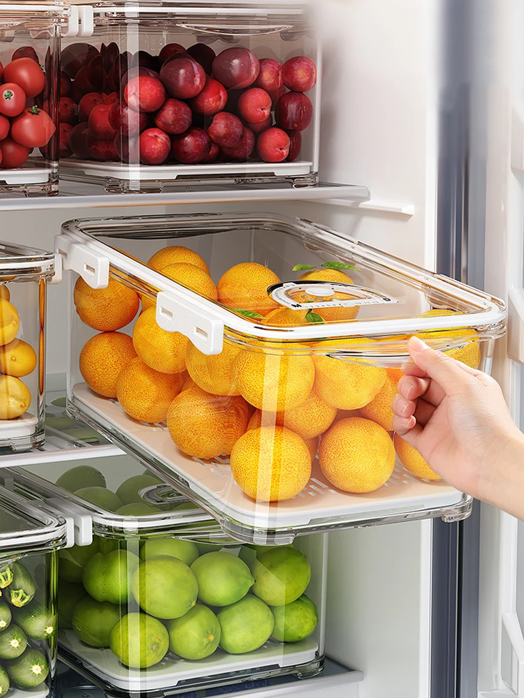 

Refrigerator Organizer Containers Food-grade Vegetable Fruit Sealed Preservation Box Fridge Freezer Containers Kitchen Organizer