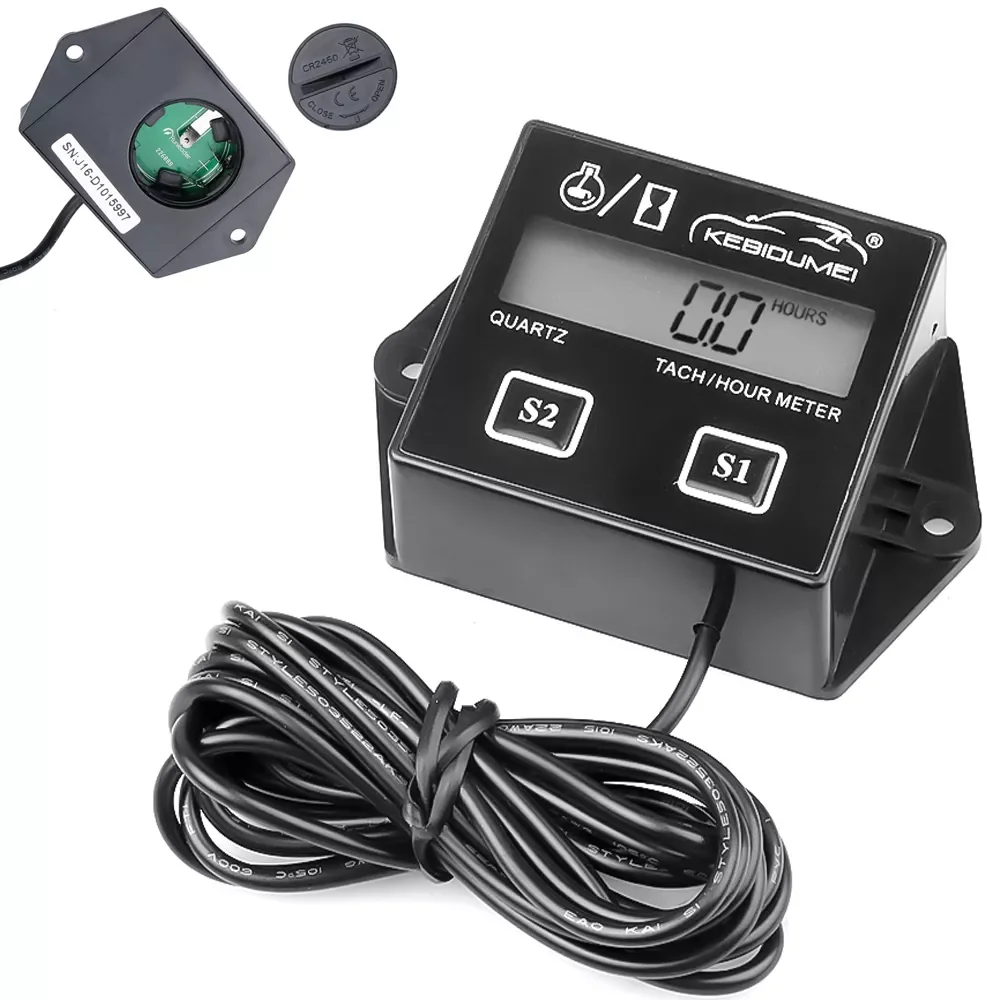 

Timers Motorcycle Engine tach Hour Meter Gauge Digital LCD Display Tachometer For Moto Marine Boat Motor Stroke Engine Car