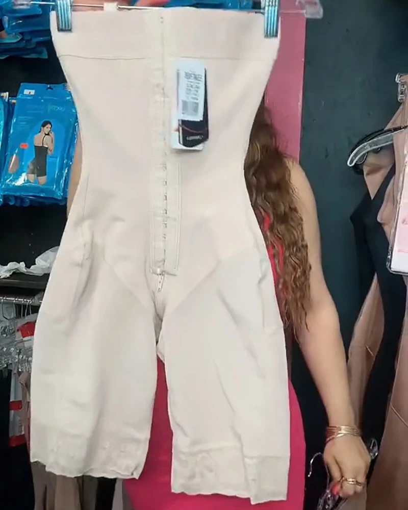 BBL Tummy Control Shapewear With 3 Hooks And Crotch Zipper Full Body Slimming Undergarment Breathable Fabric Fajas